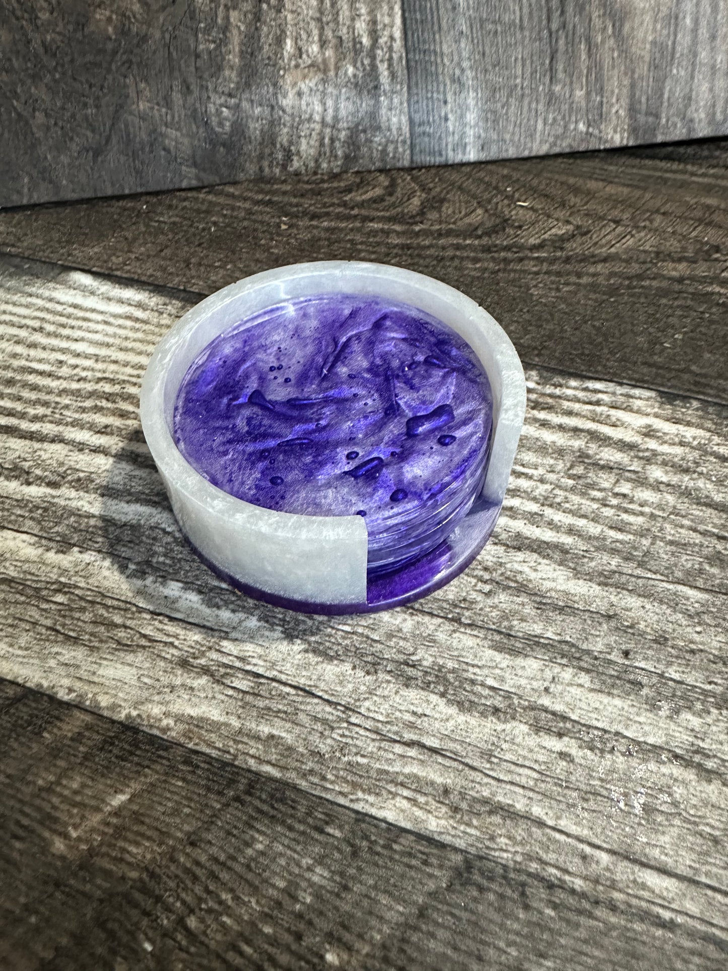 Textured Epoxy Coasters in Case