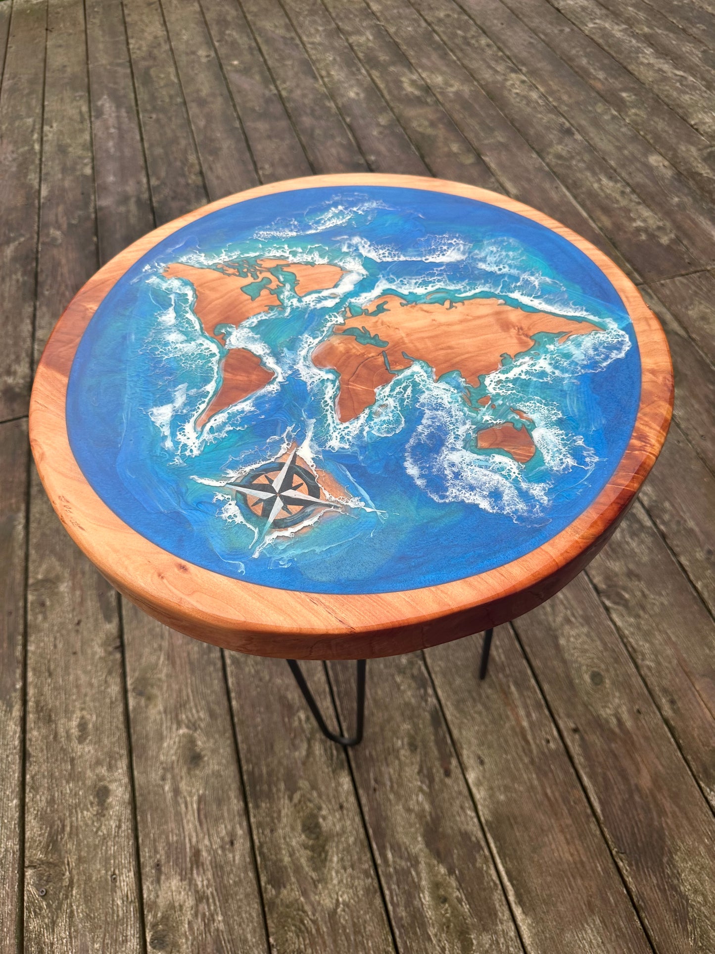 Willow World Map Side Table CNC