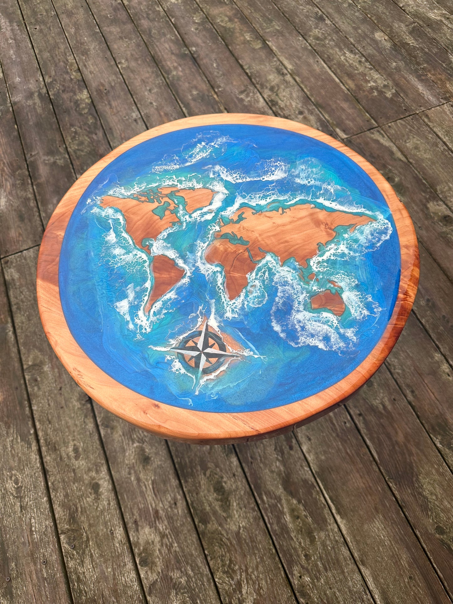 Willow World Map Side Table CNC