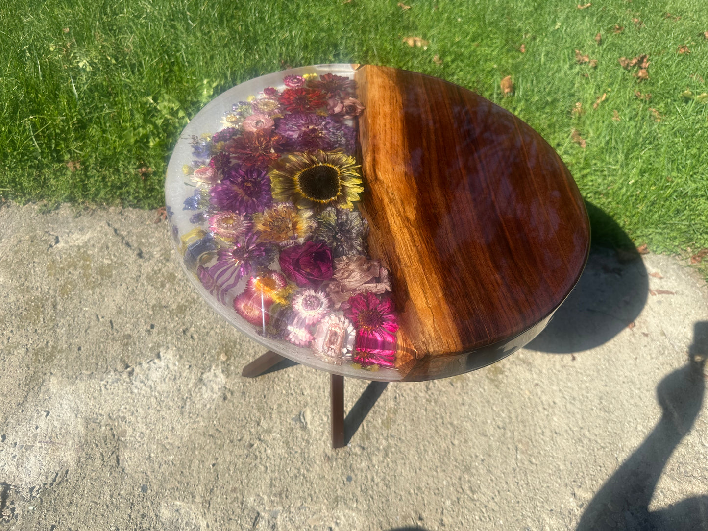 Flower & Walnut Side Table