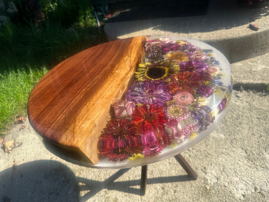 Flower & Walnut Side Table