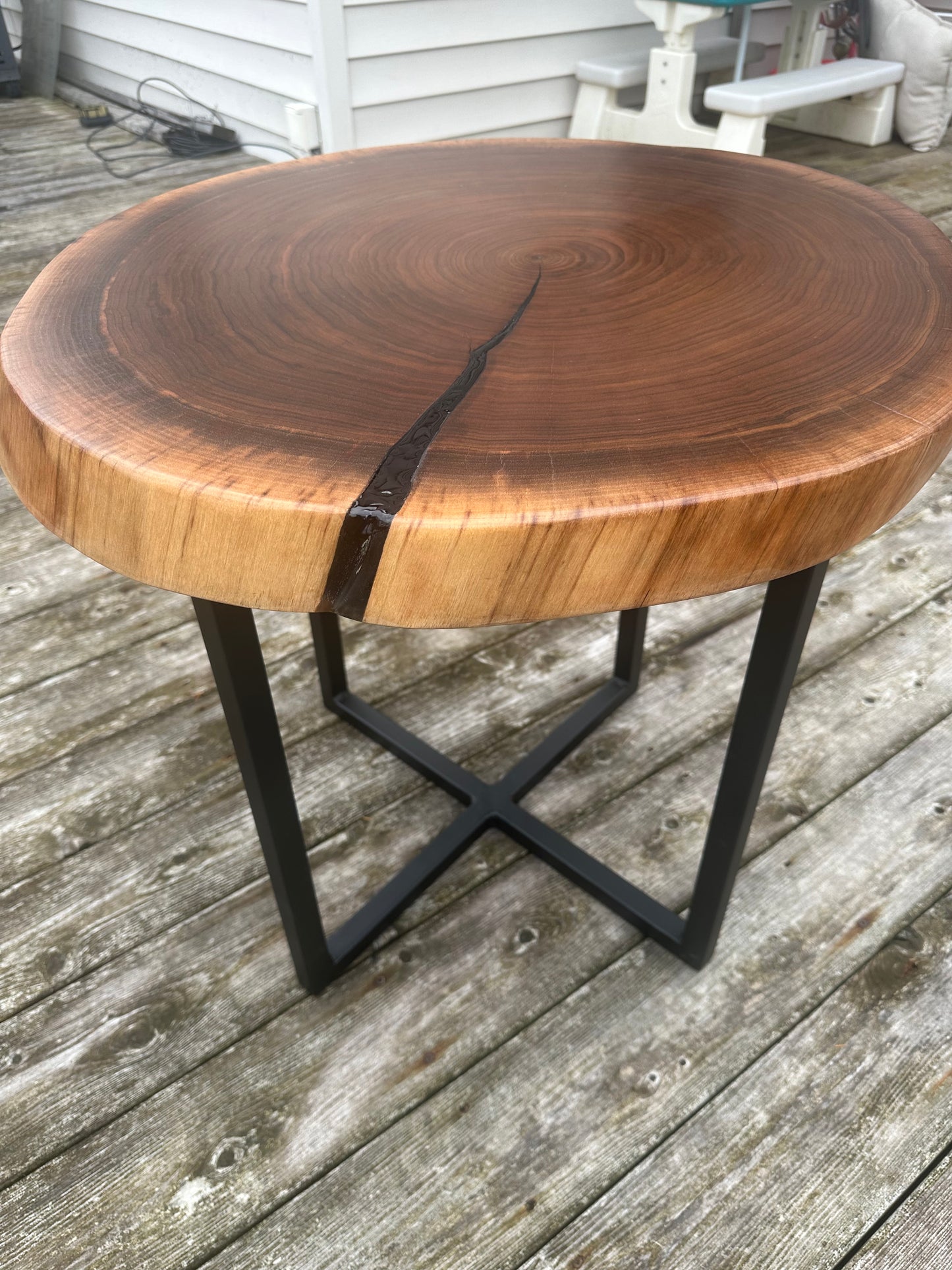 Walnut & Epoxy Side Table