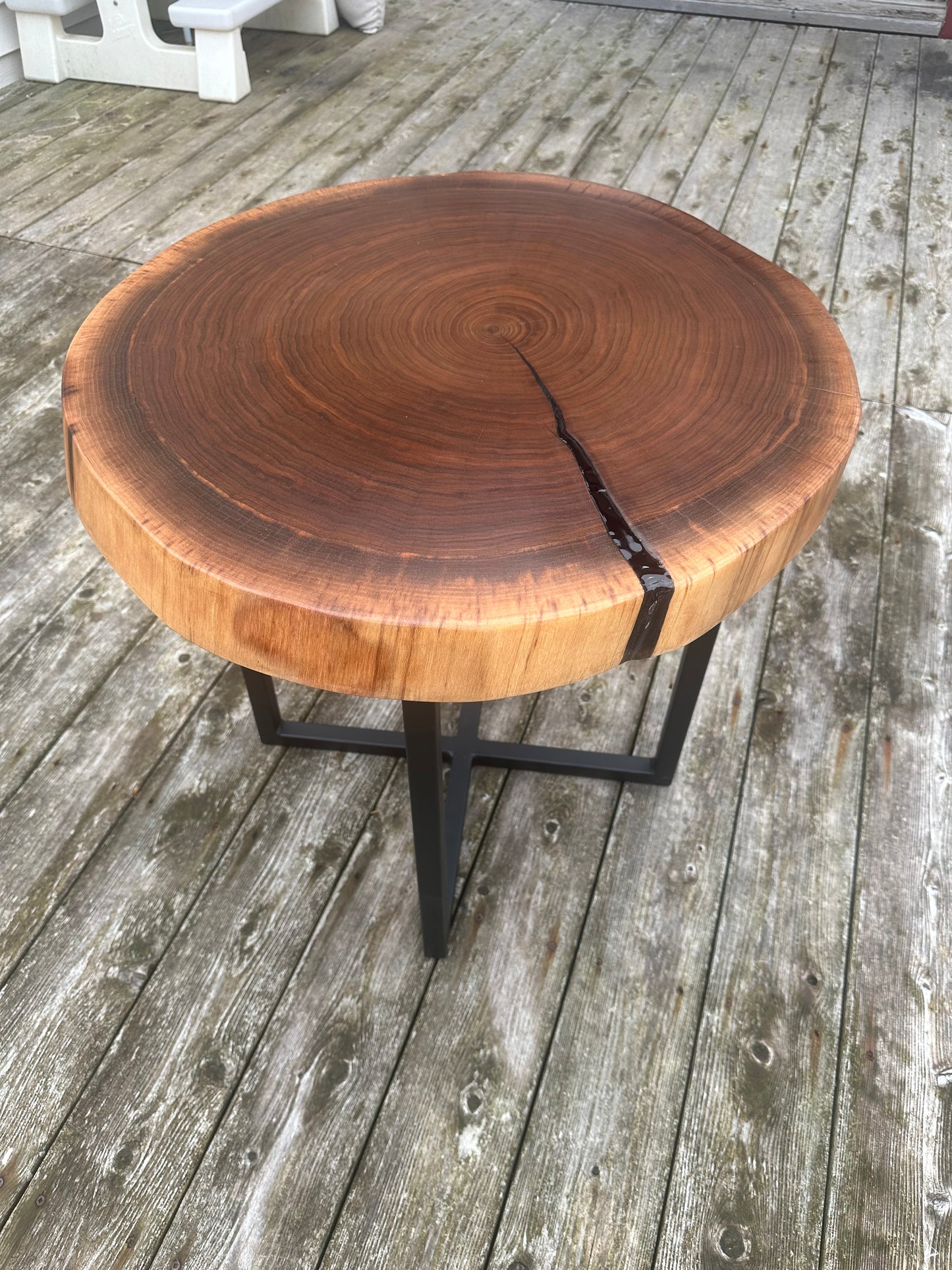 Walnut & Epoxy Side Table