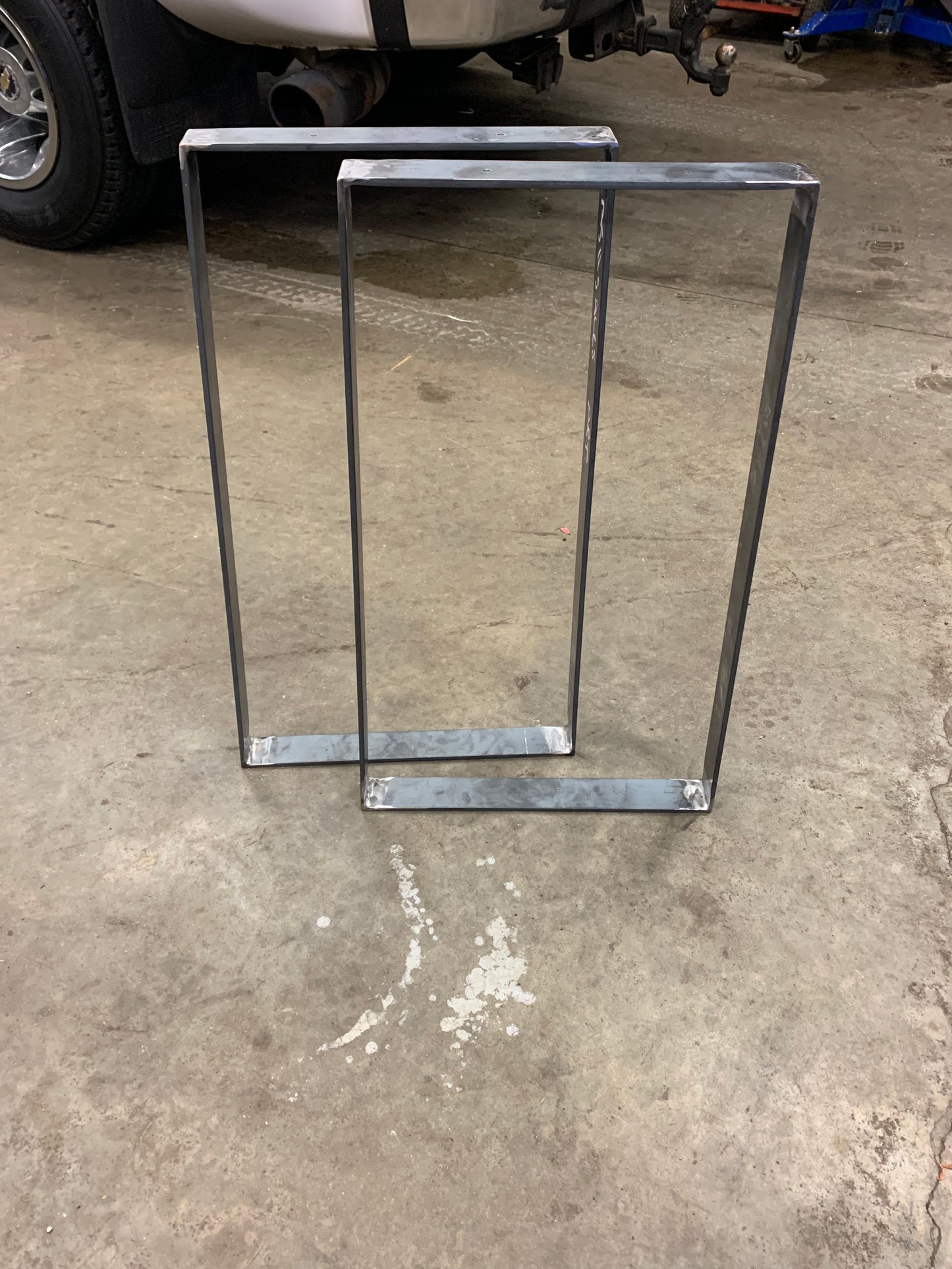 Triangle Accent Table - Flat Bar Frame