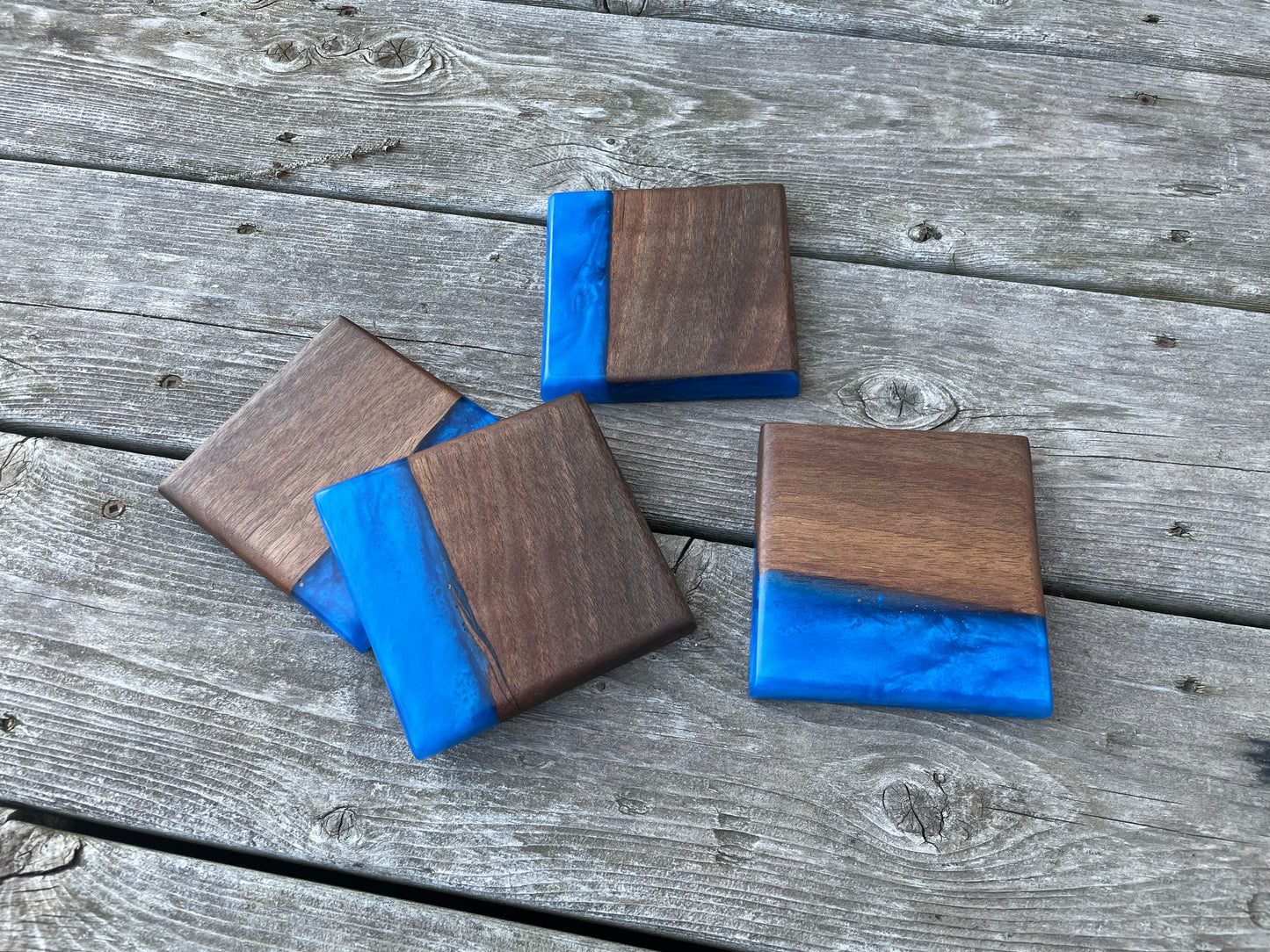 Cobalt Blue Epoxy Coasters