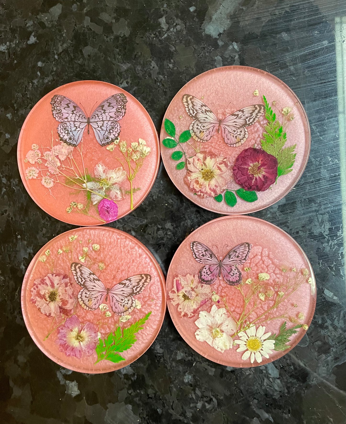 Butterly Floral Coasters