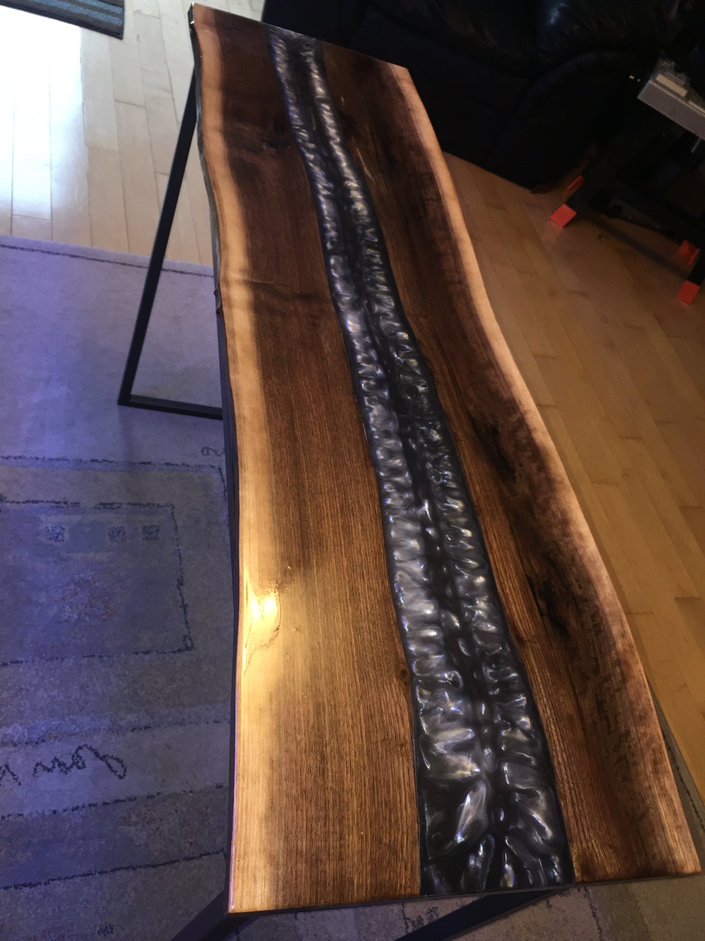 Epoxy Walnut Entance Table