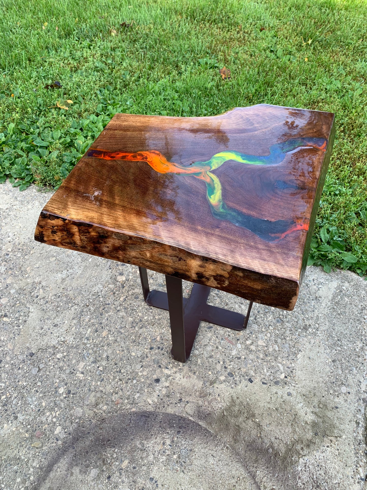 Epoxy Crayon Side Table