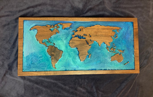 Walnut World Map CNC