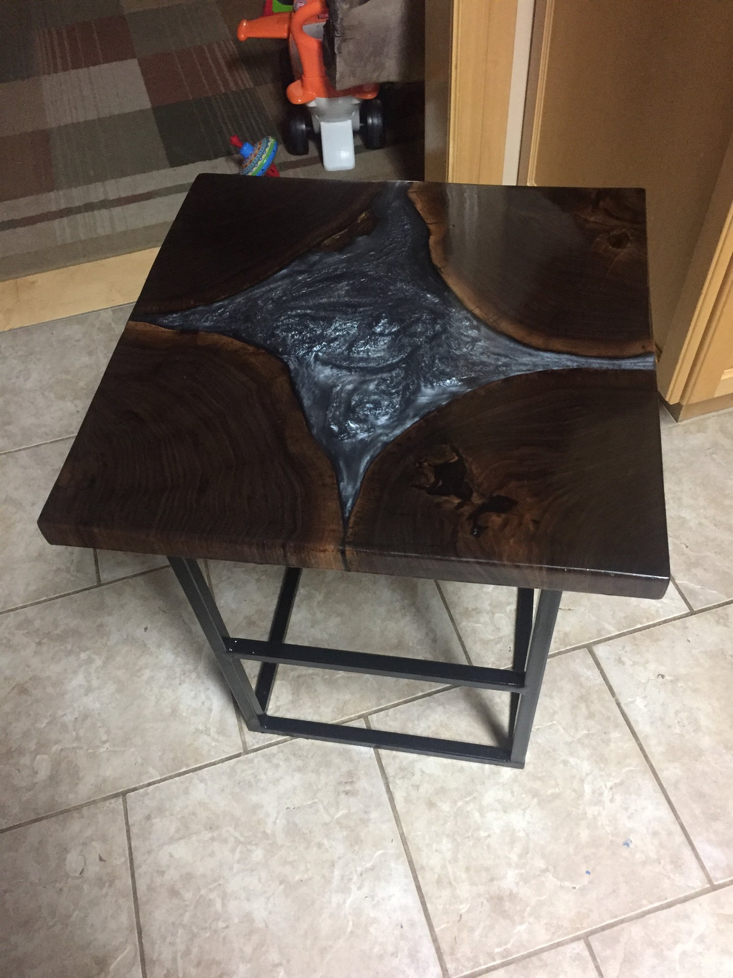 Epoxy Walnut Side Table