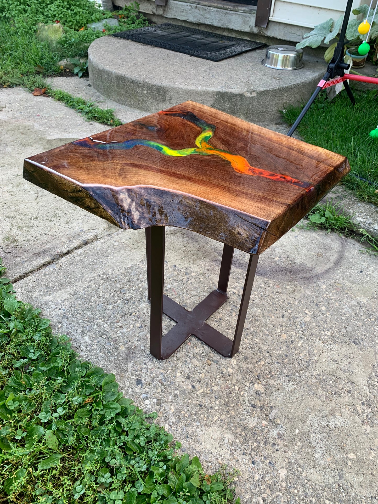 Epoxy Crayon Side Table