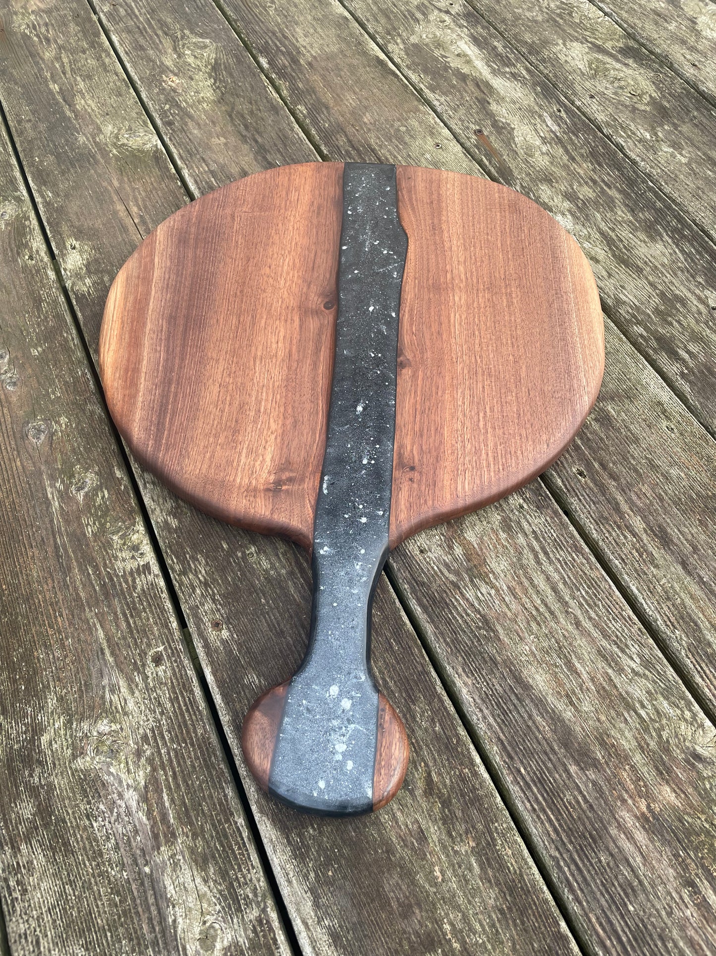 Walnut & Epoxy Round Charcuterie