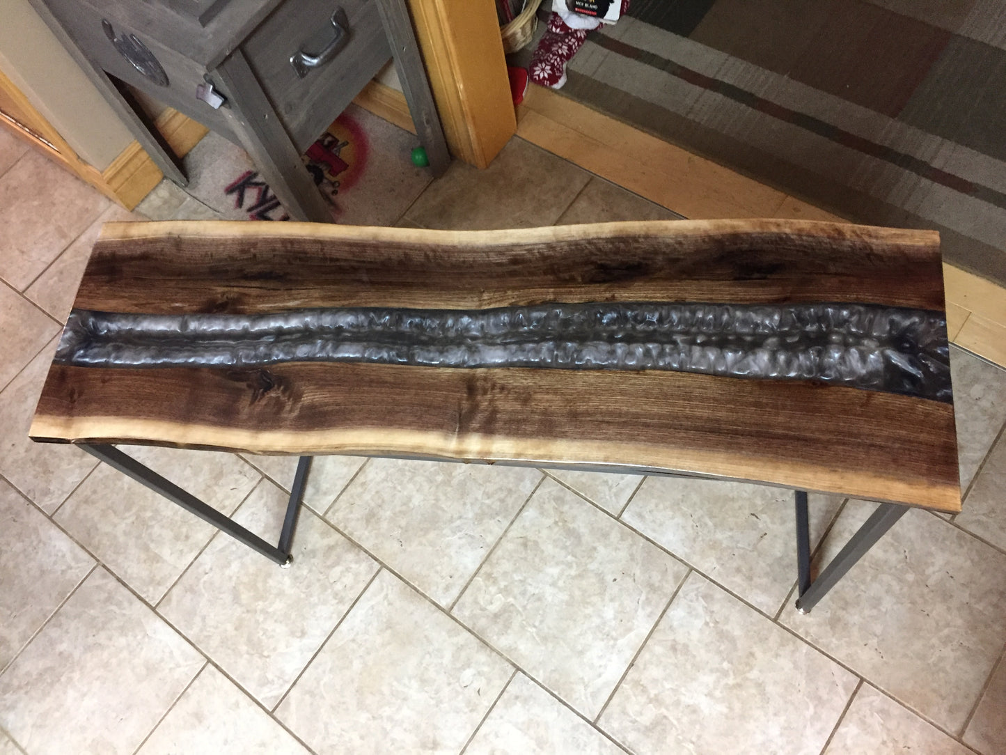 Epoxy Walnut Entance Table