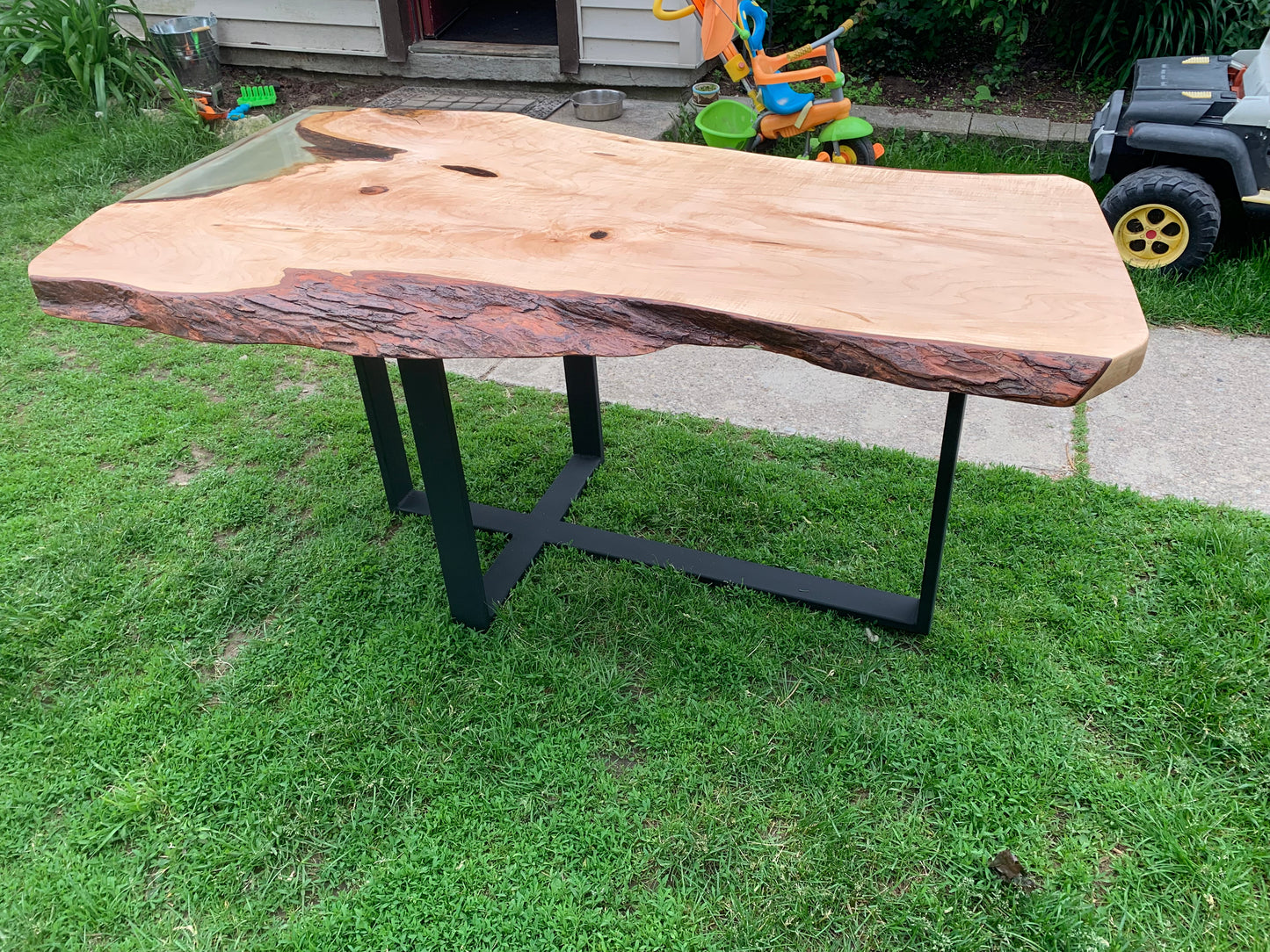 Maple Dining Table with Clear Epoxy
