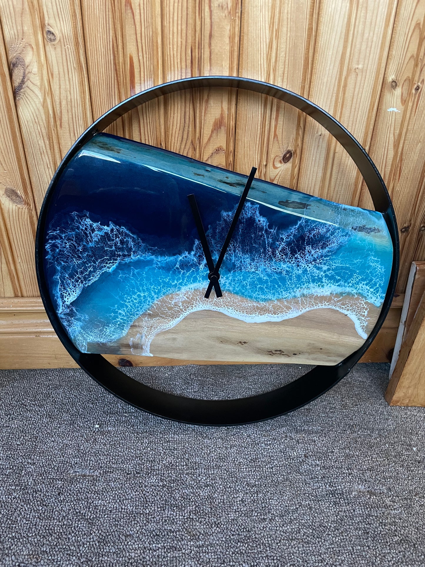 15” Live Edge Ocean Epoxy Clock