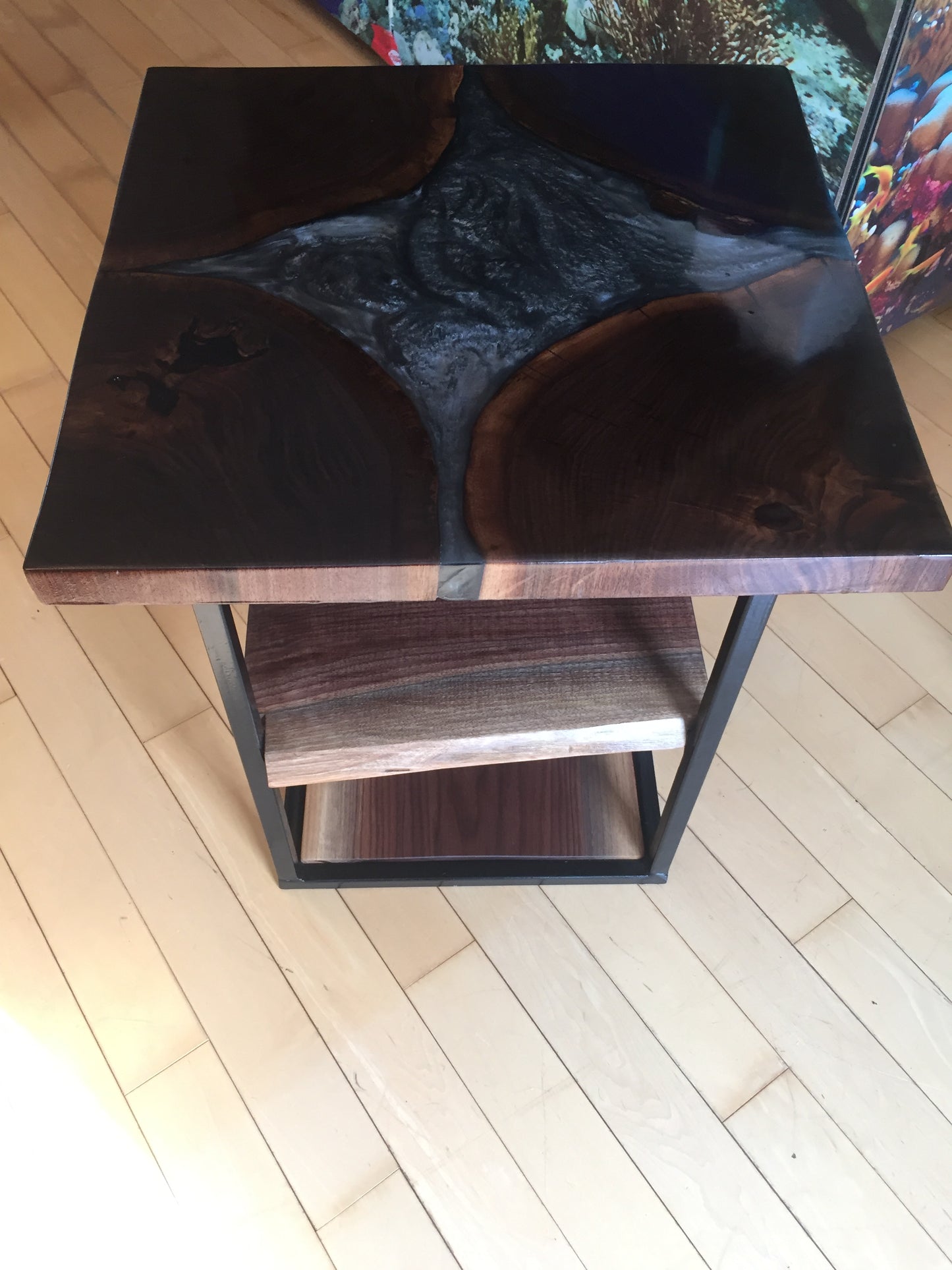 Epoxy Walnut Side Table