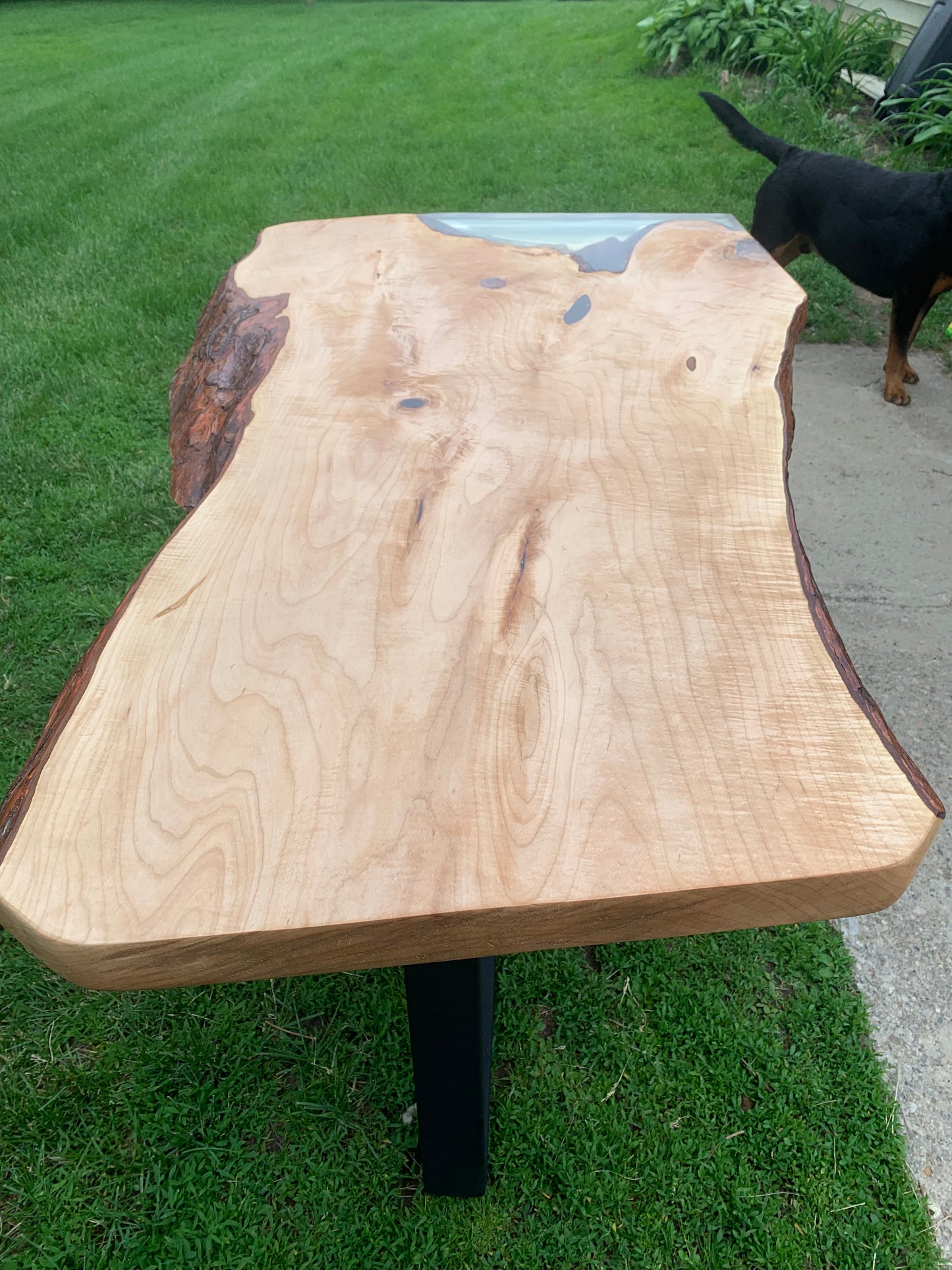 Maple Dining Table with Clear Epoxy