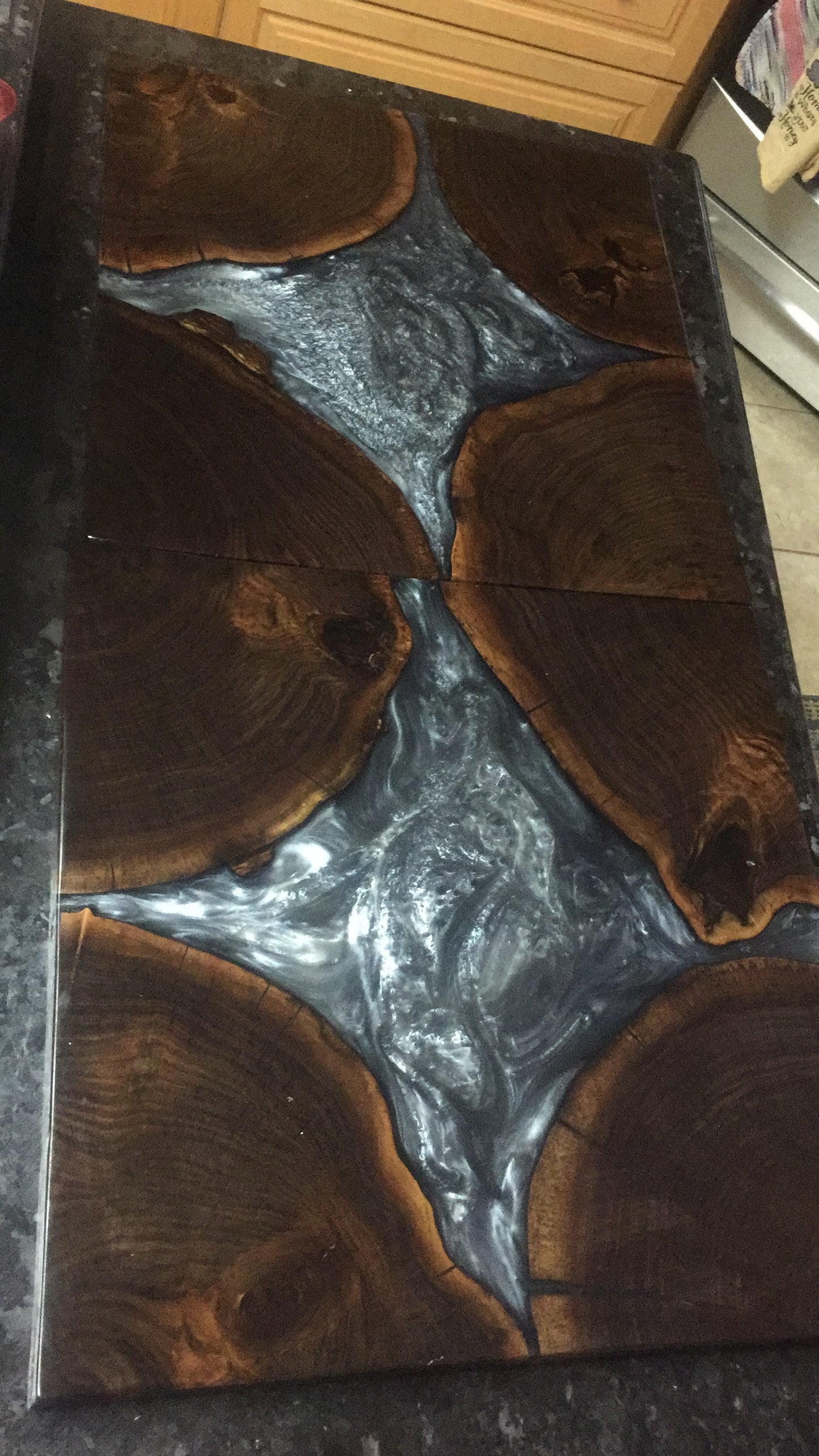 Epoxy Walnut Side Table