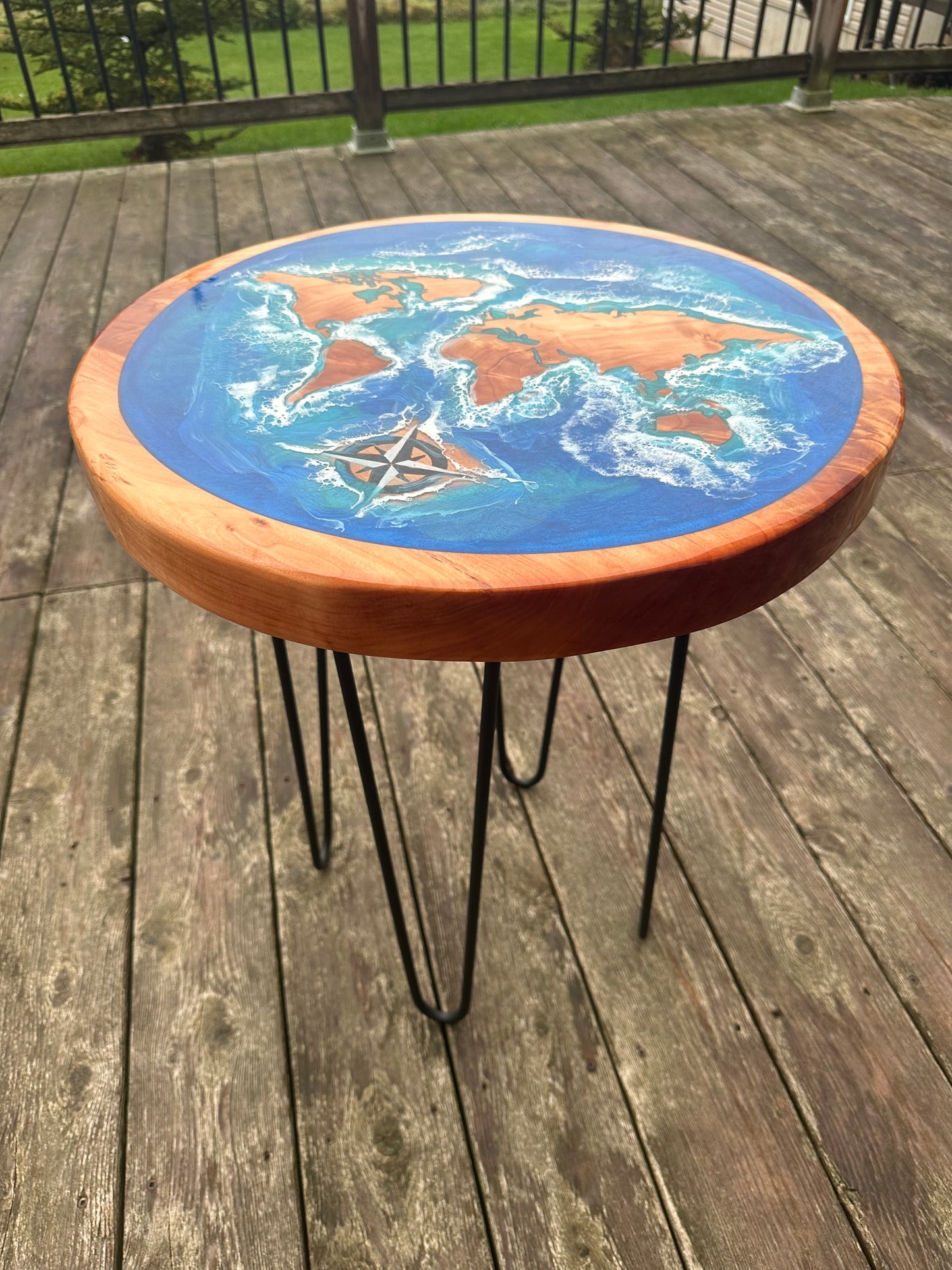 Willow World Map Side Table CNC