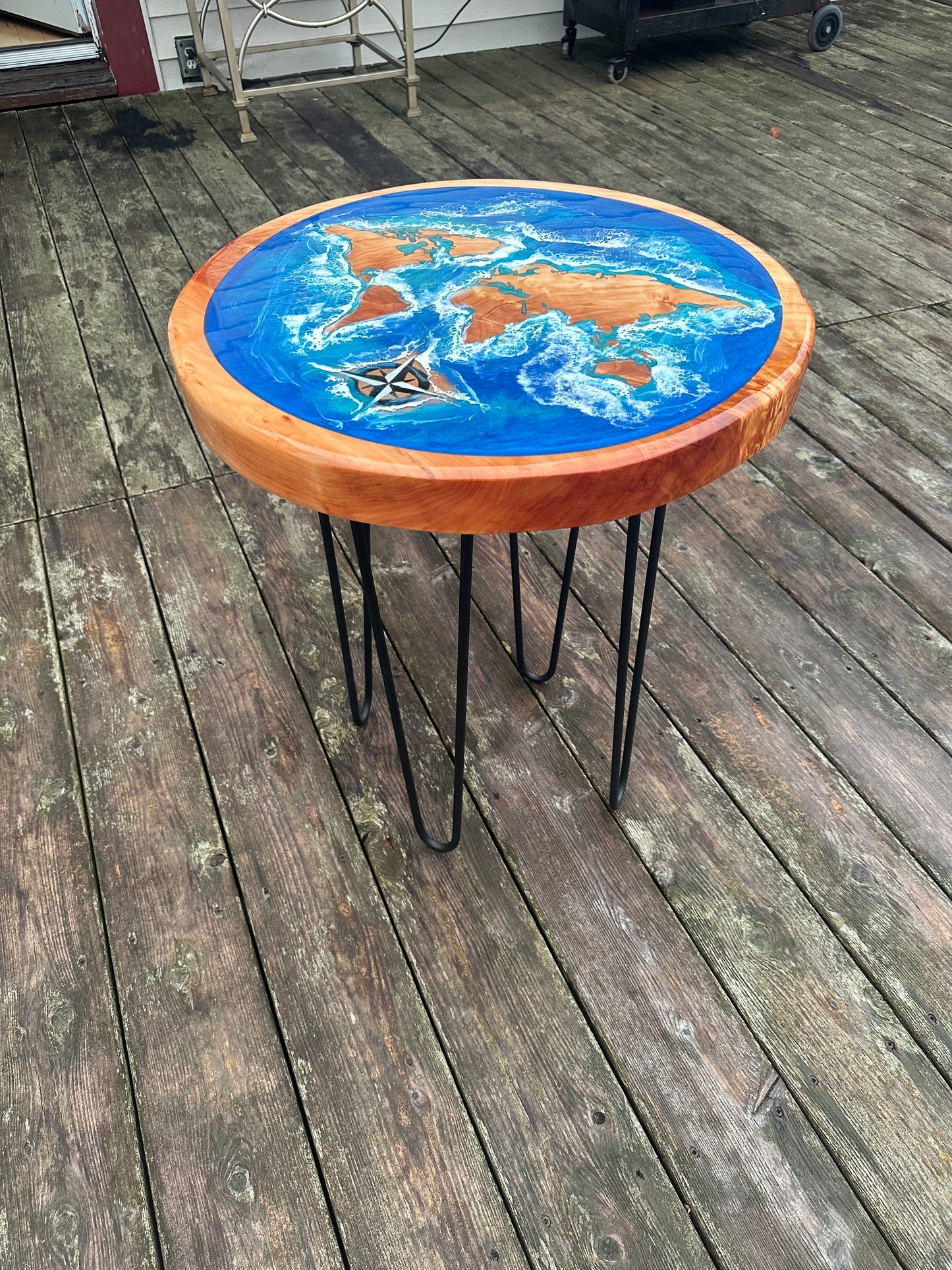 Willow World Map Side Table CNC