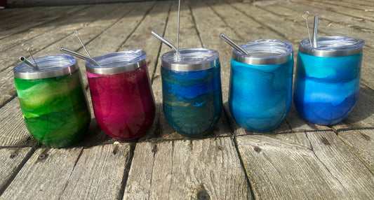 12oz Alcohol Ink Tumbler