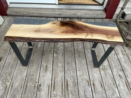 Walnut & Grey Epoxy Entry Table
