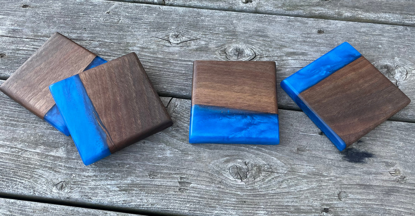 Cobalt Blue Epoxy Coasters
