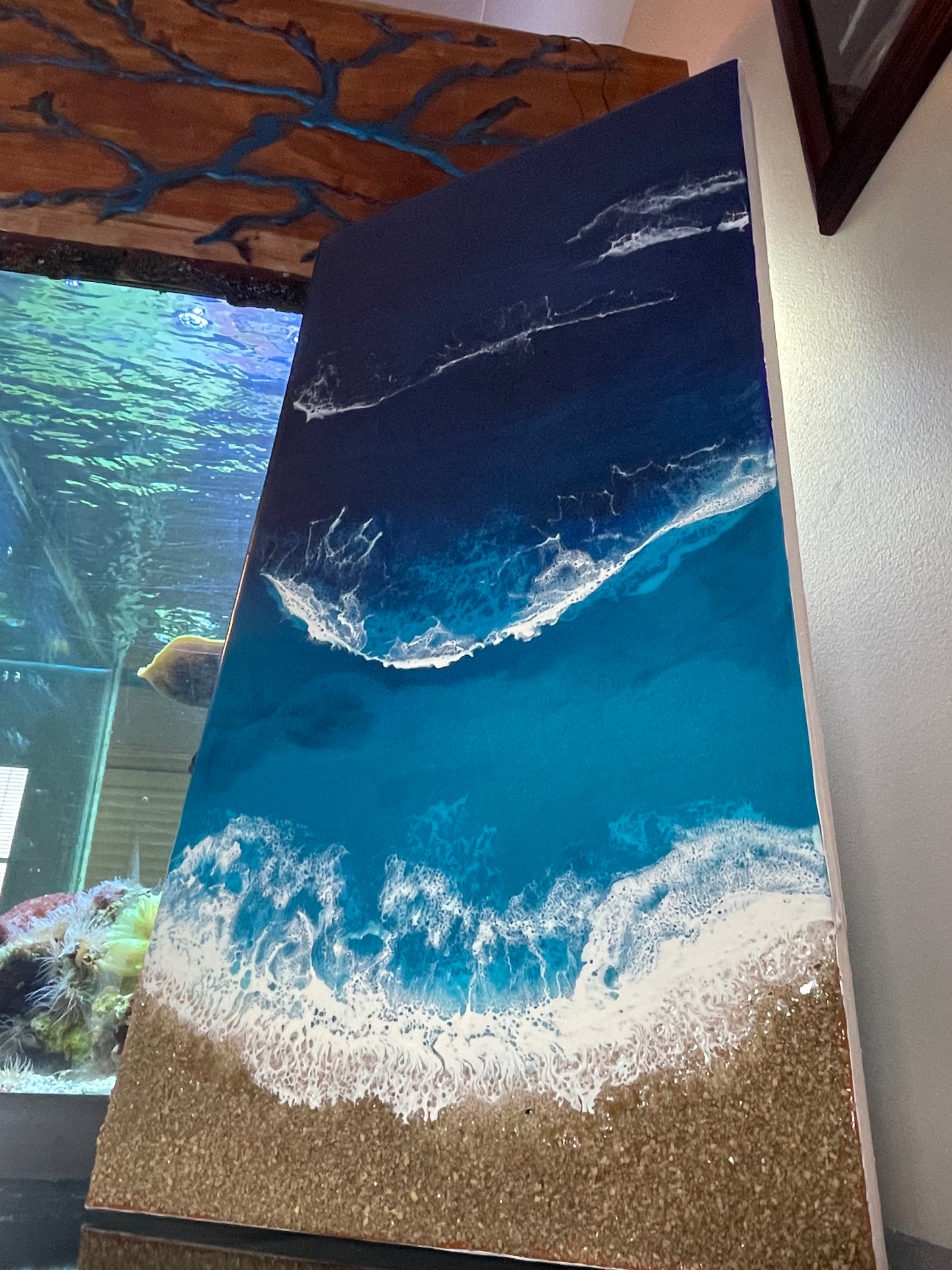 Deep Blue Ocean Epoxy Art