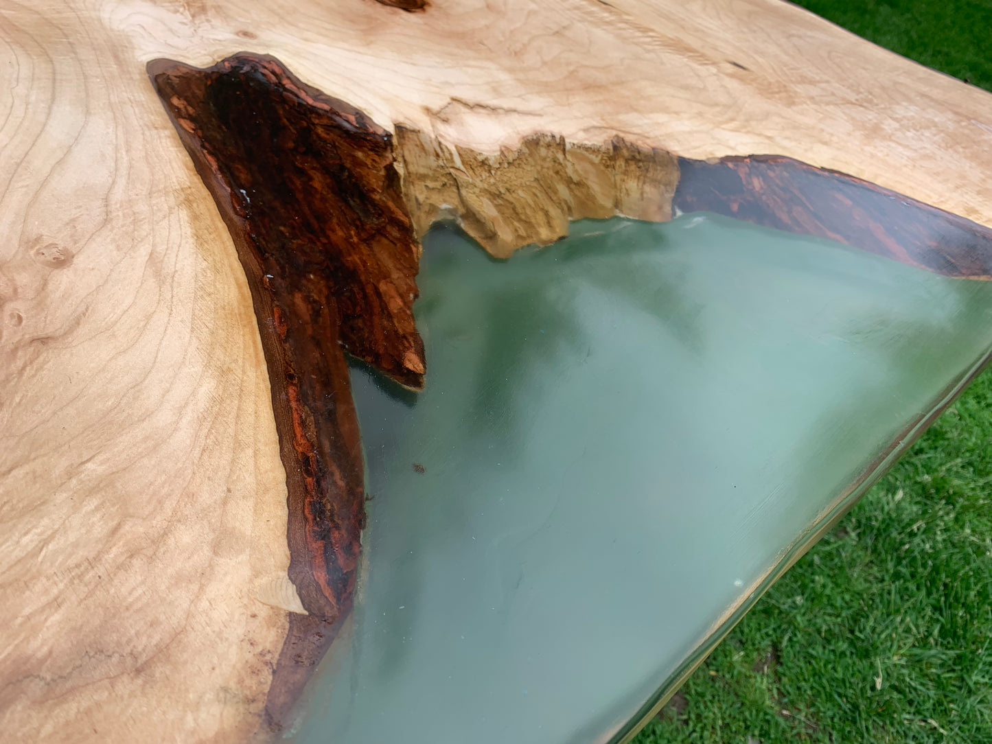 Maple Dining Table with Clear Epoxy