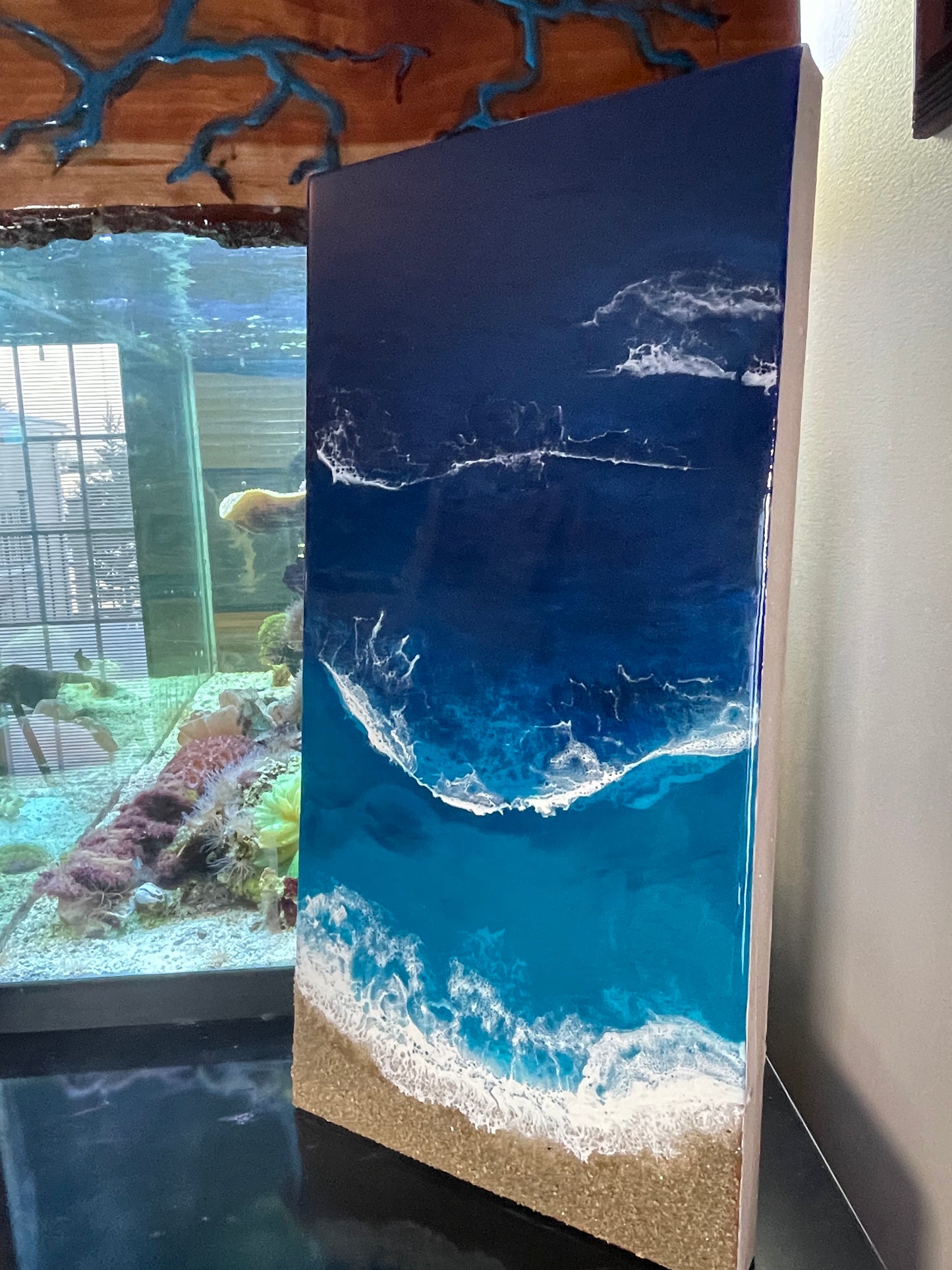 Deep Blue Ocean Epoxy Art