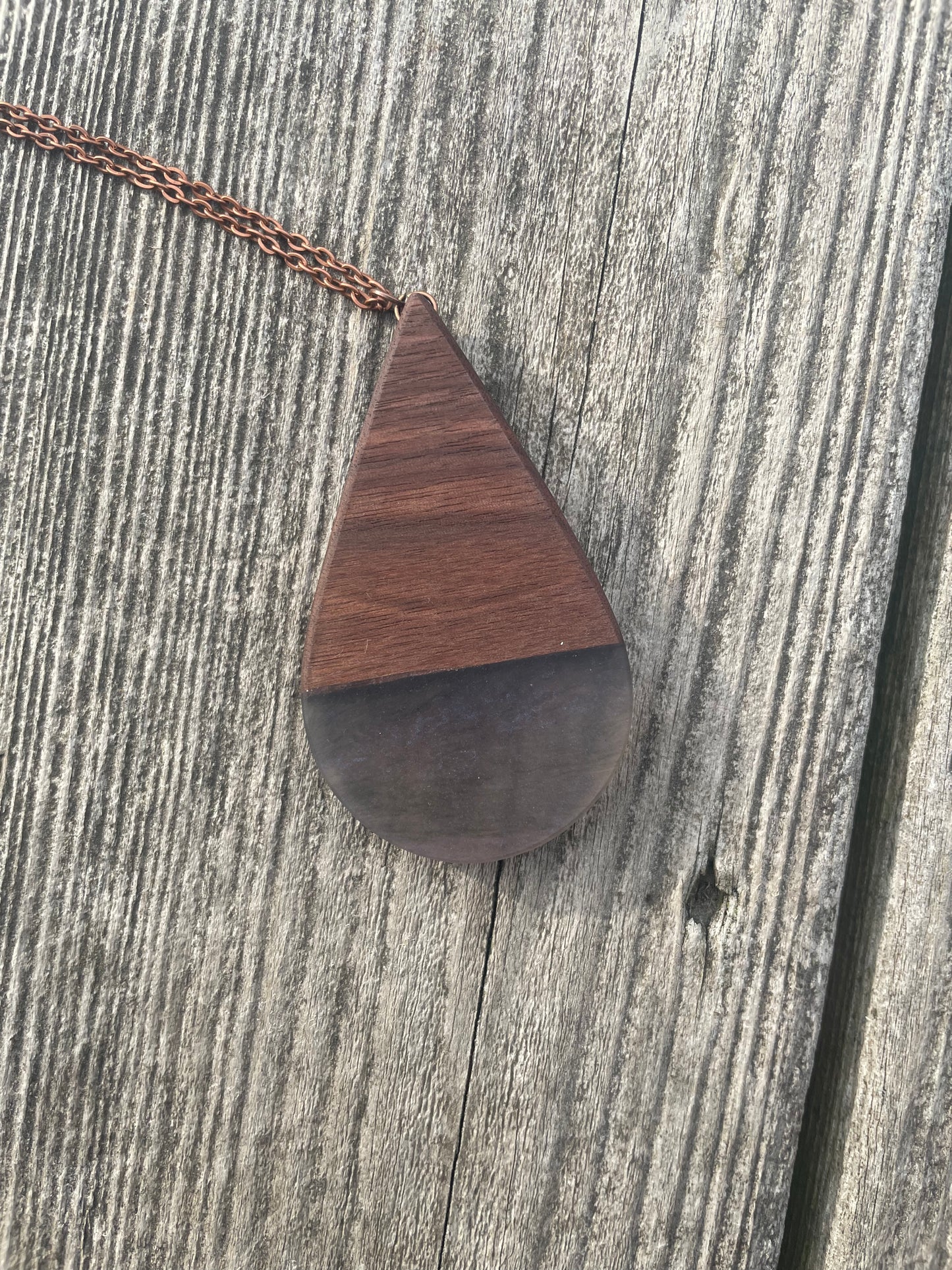 Walnut & Epoxy Necklace & Earrings