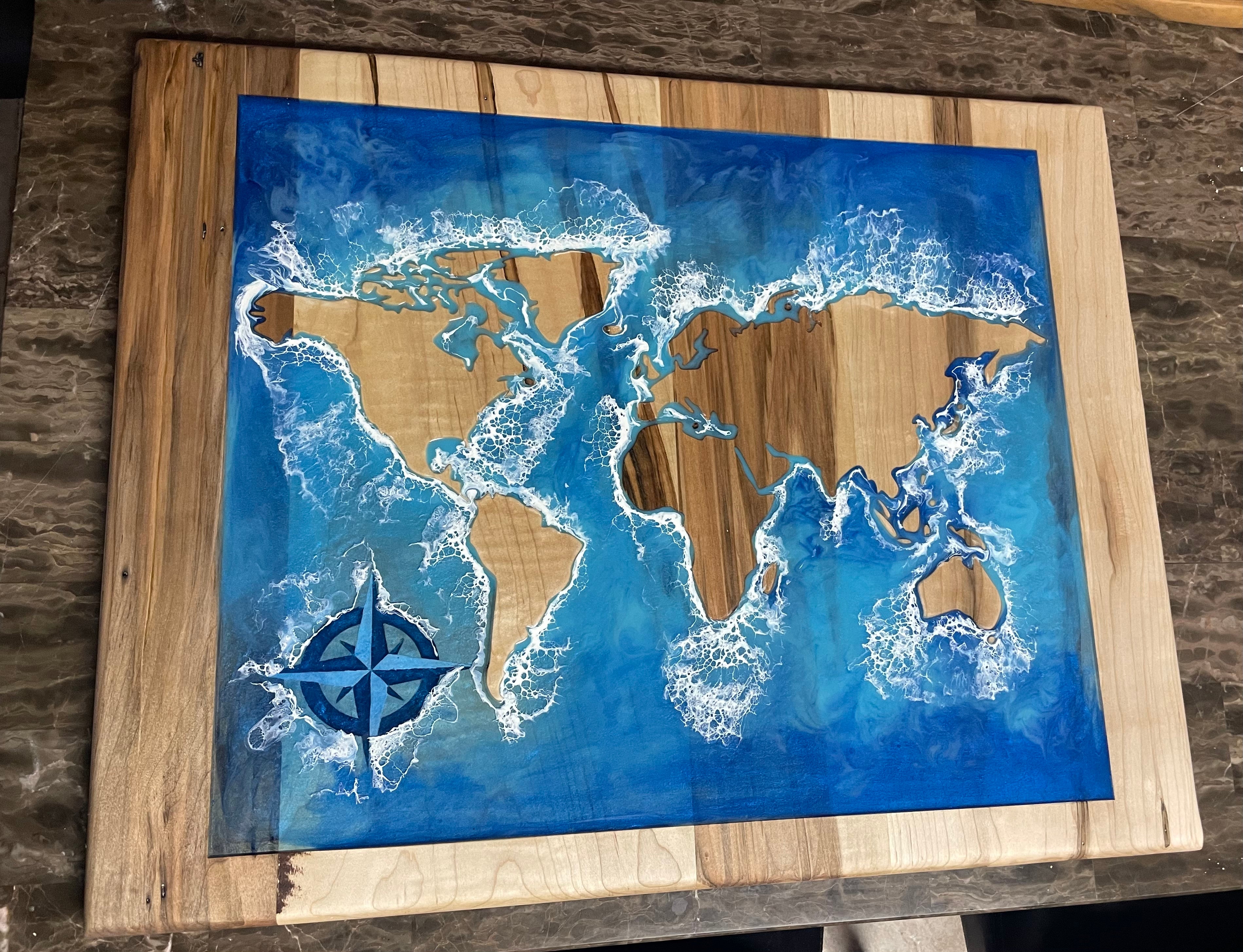 Resin Grid Map World Map CNC – Resin in the Woods