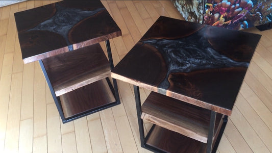 Epoxy Walnut Side Table