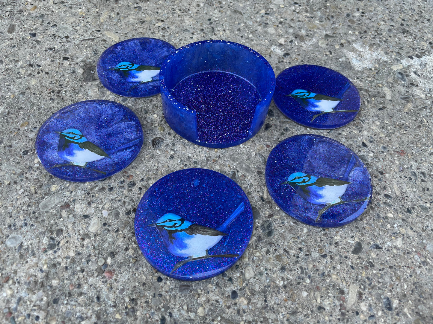 Blue Bird Coasters in Case